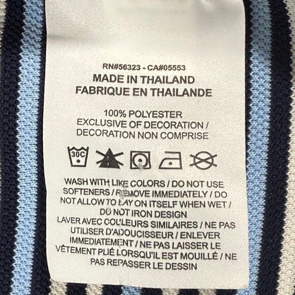 Nike Men's Dri-Fit Polo Shirt Large Blue & White Stripes Gently Used - Picture 6 of 8